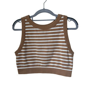 Aerie Offline Seamless Stripped Cropped Tank/Bra - XL